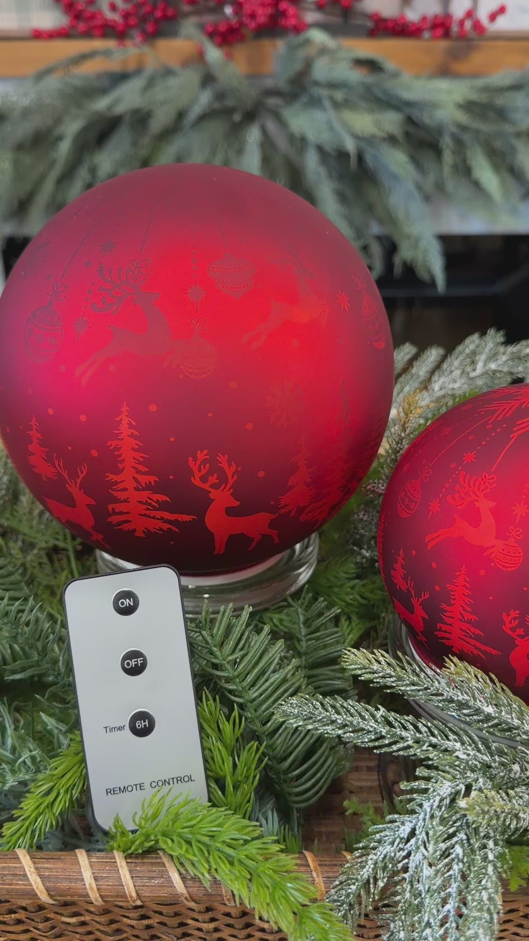 Rotating Red Lighted Orb Set