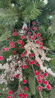Red Natural Iced Berry Branch Spray