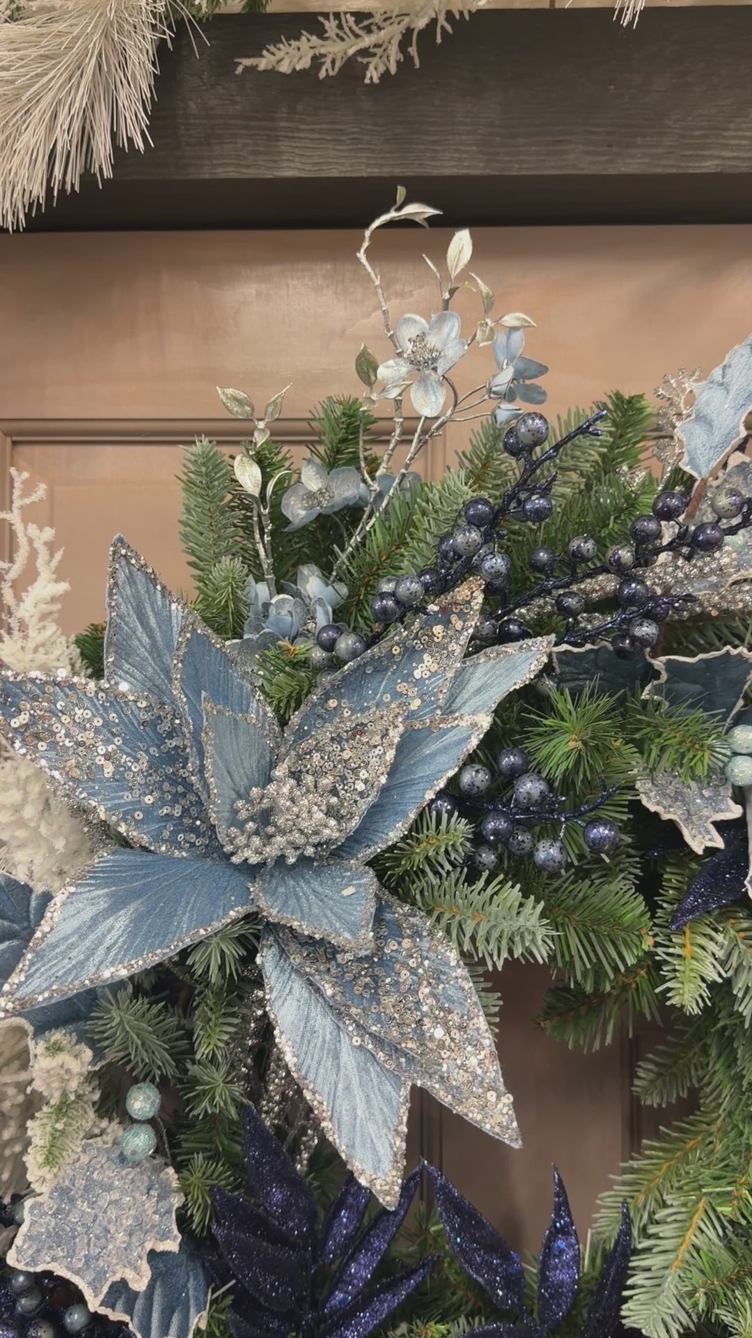 27" Silver Ice Cascade Wreath