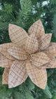 Natural Plaid Poinsettia Stem