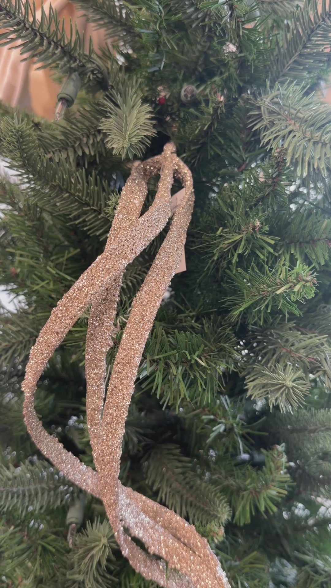 Champagne Glitter Ribbon Spray