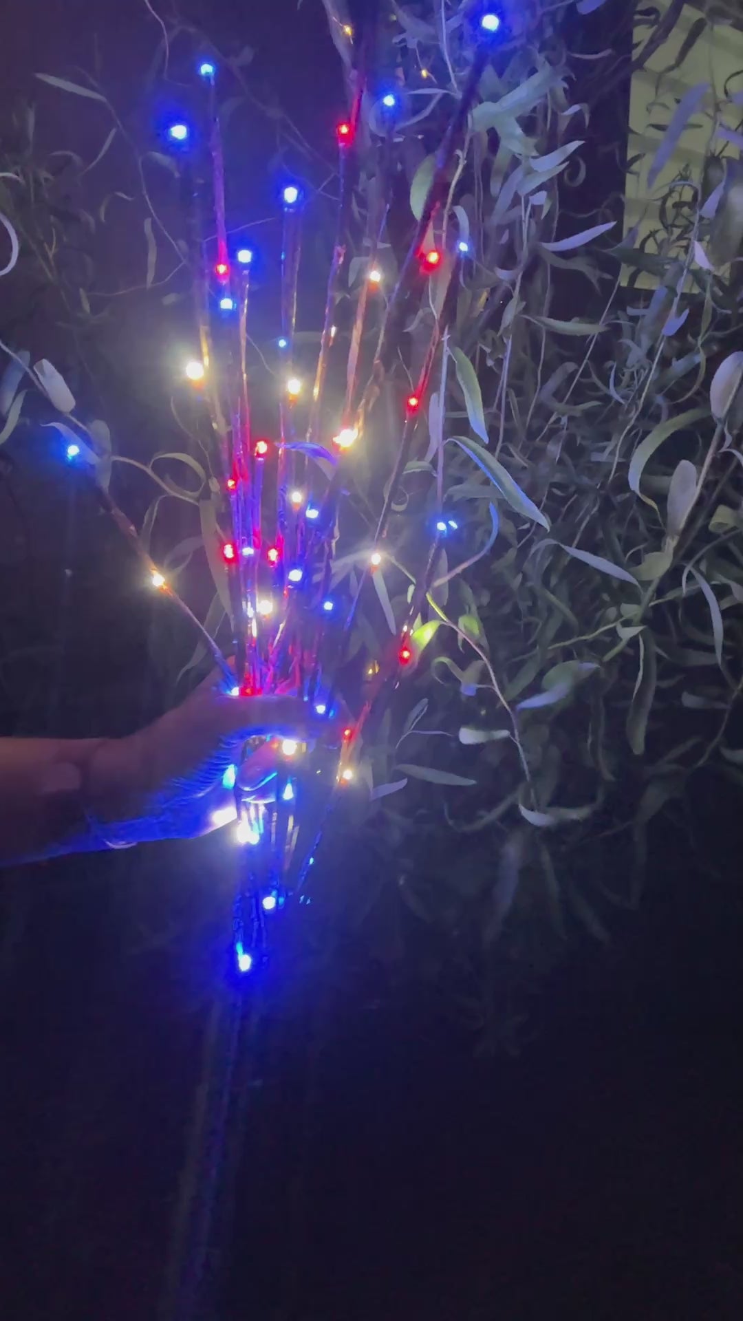 Patriotic Lighted Branch Set