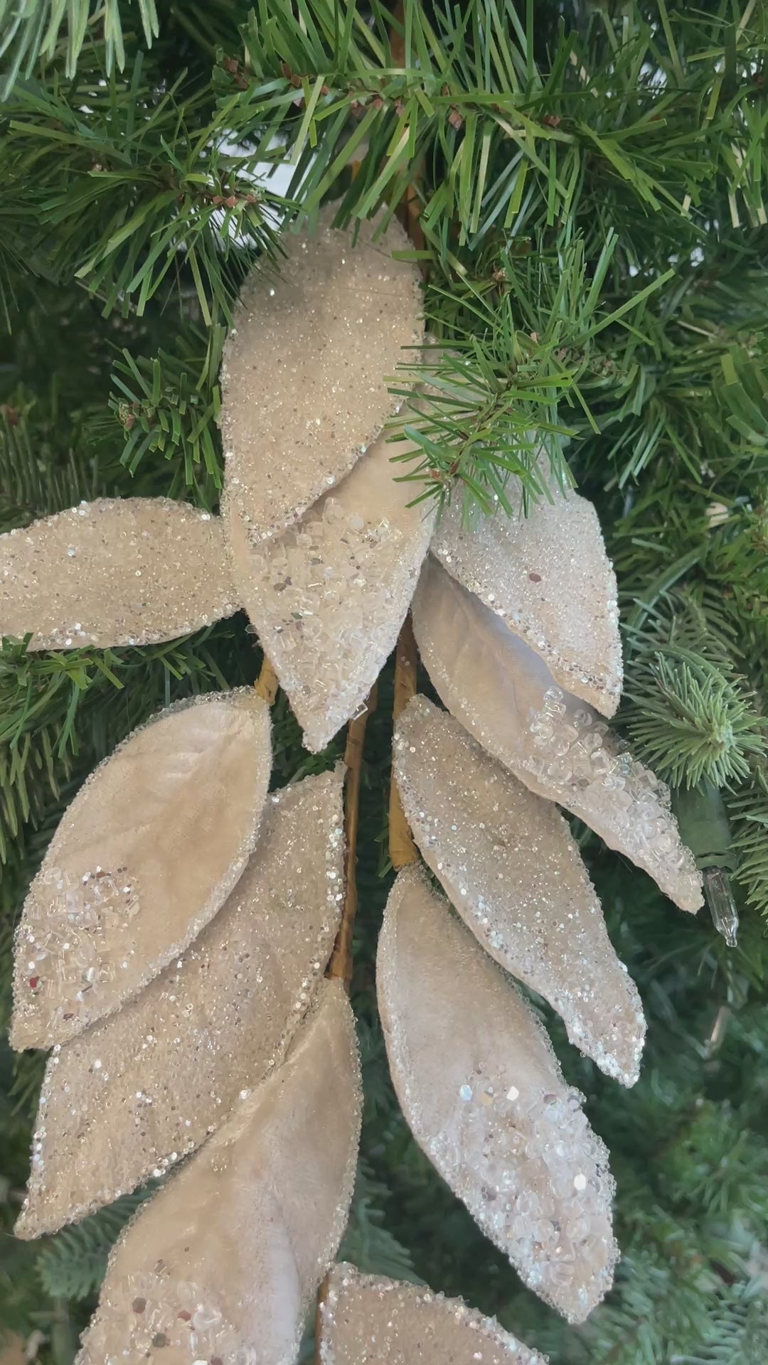 Platinum Iced Leaves Spray
