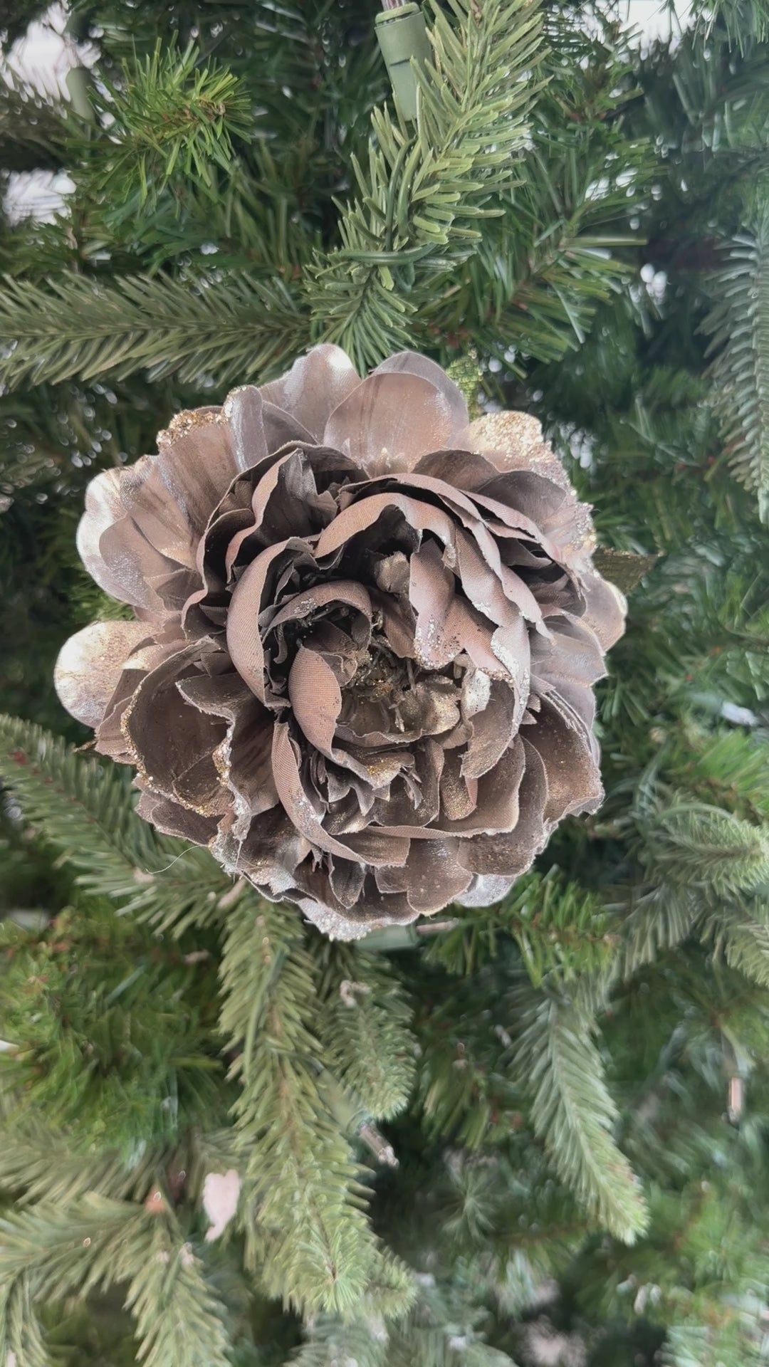 Silver Grey Holiday Peony Spray