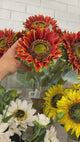 Orange Real Touch Sunflower Spray