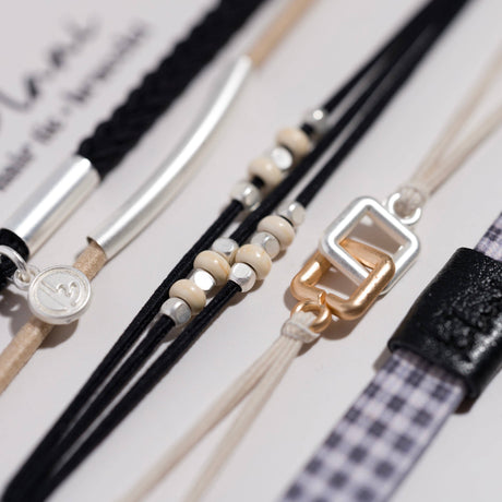 Unity Black & Silver Hair Tie Bracelet Set