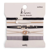 Unity Black & Silver Hair Tie Bracelet Set
