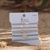 Wonder Soft Creams & Blues Hair Tie Bracelet Set