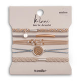 Wonder Soft Creams & Blues Hair Tie Bracelet Set