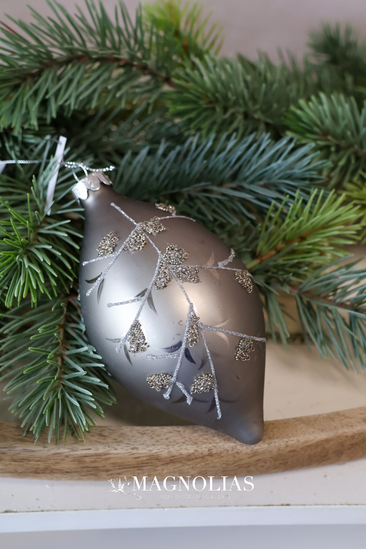 Winter Branch Platinum Ornament - 3 Styles