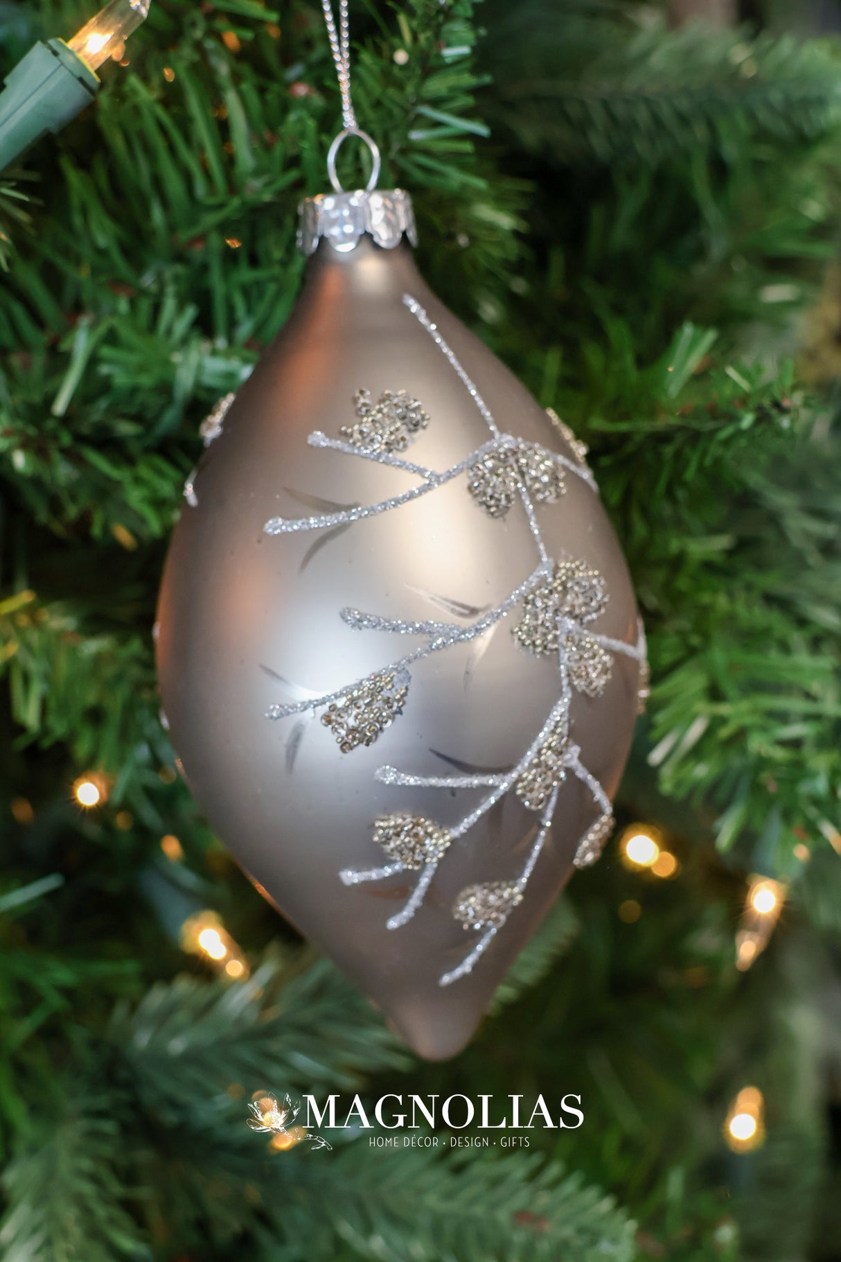Winter Branch Platinum Ornament - 3 Styles