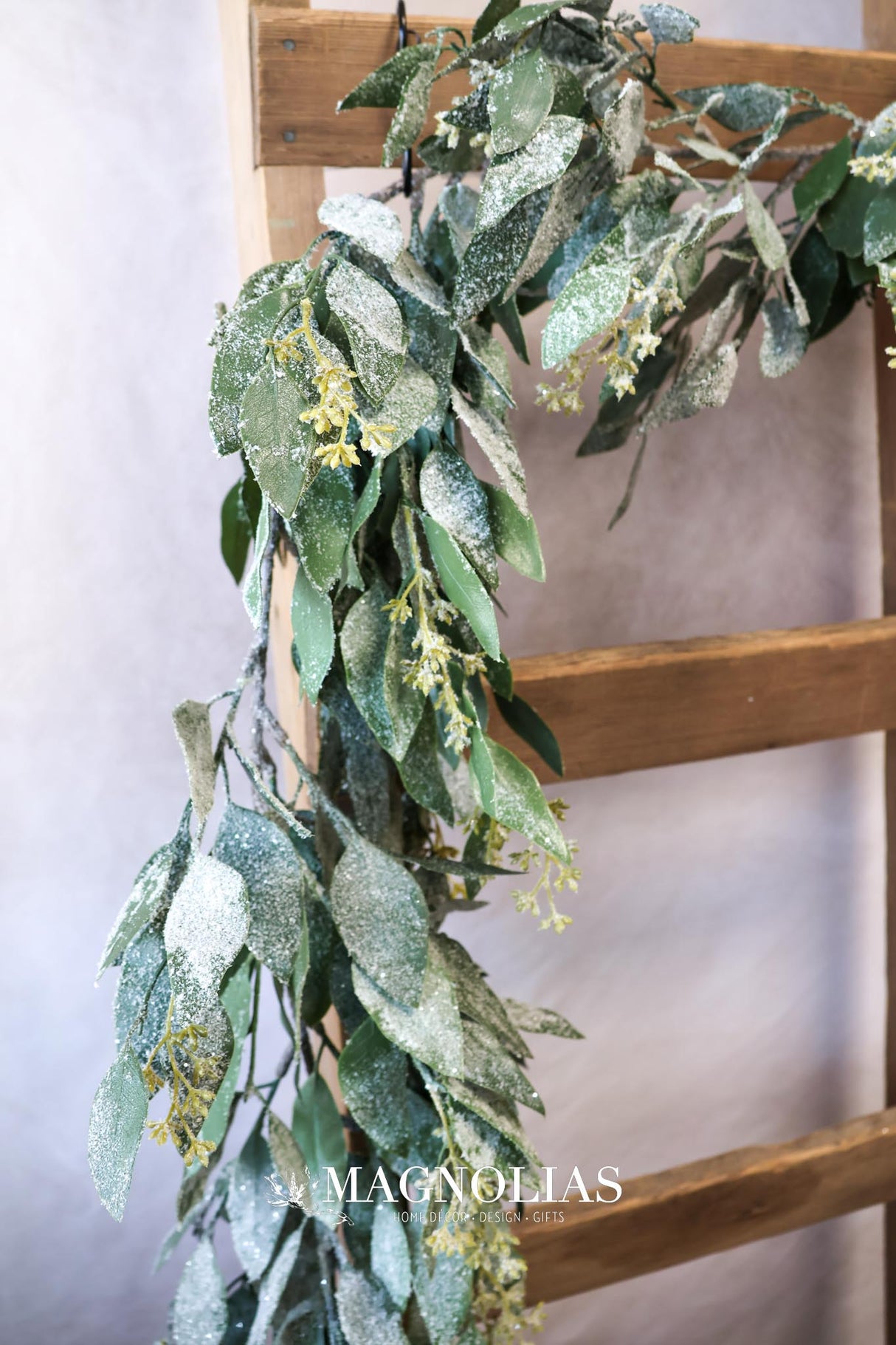 72" Snowed Eucalyptus Garland