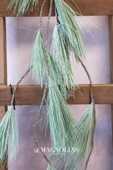 50" Frosted Long Needle Pine Drop Garland