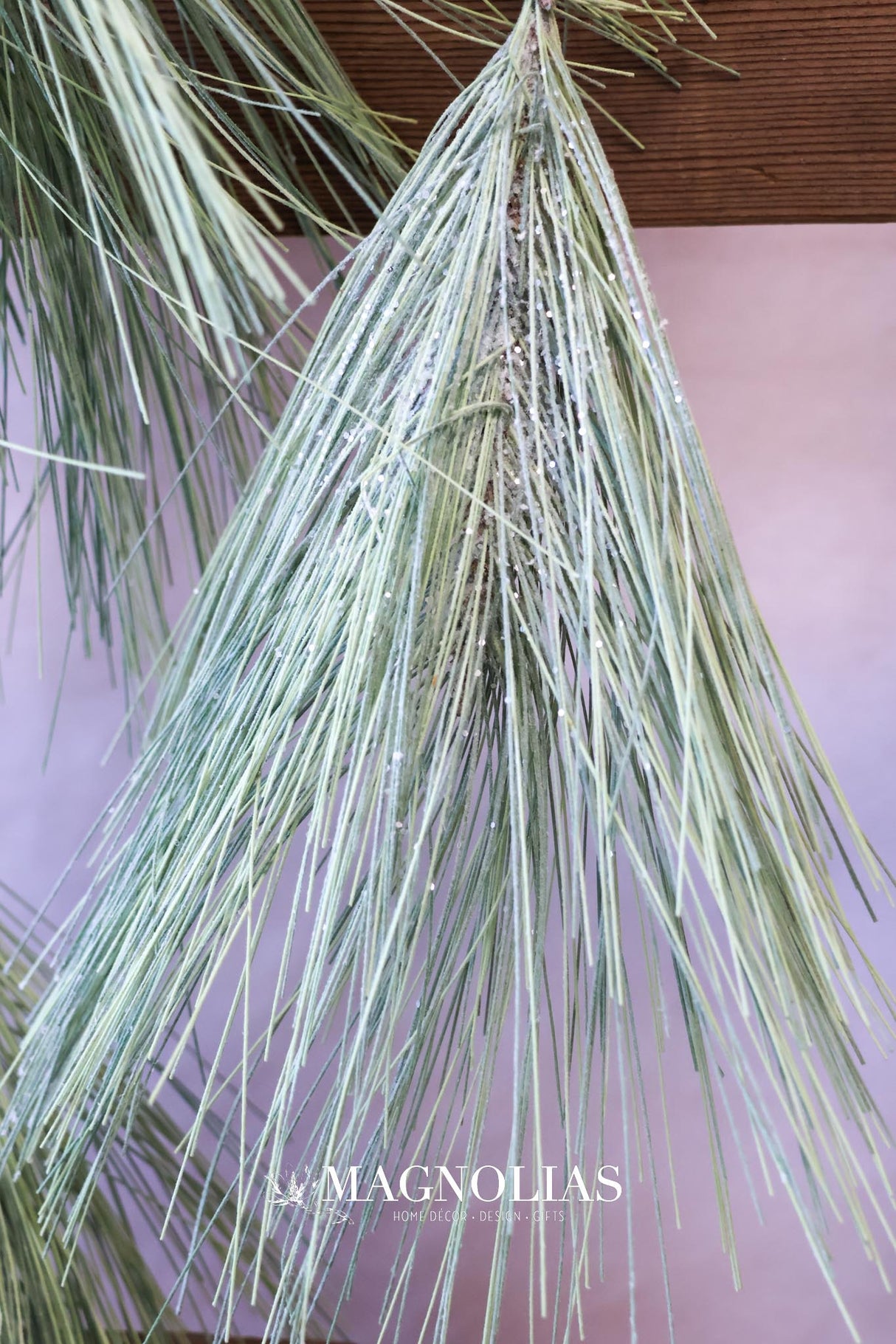 50" Frosted Long Needle Pine Drop Garland