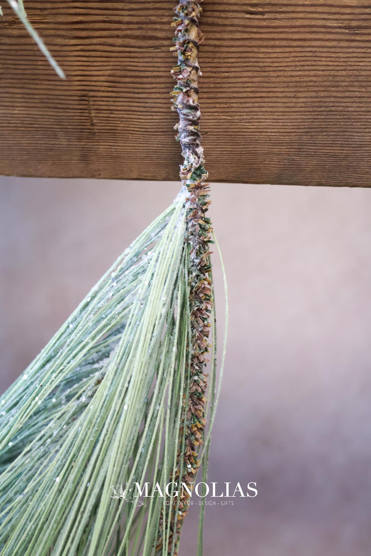 50" Frosted Long Needle Pine Drop Garland