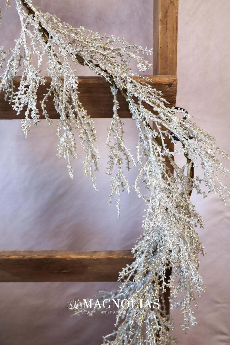 5' christmas concert iced garland for farmhouse Christmas home decor from Magnolias Home Decor