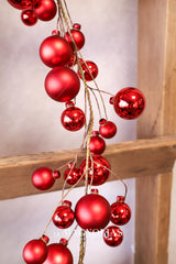 60" Red Shiny Ornament Garland