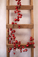 60" Red Shiny Ornament Garland