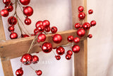 60" Red Shiny Ornament Garland