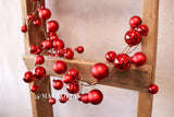 60" Red Shiny Ornament Garland