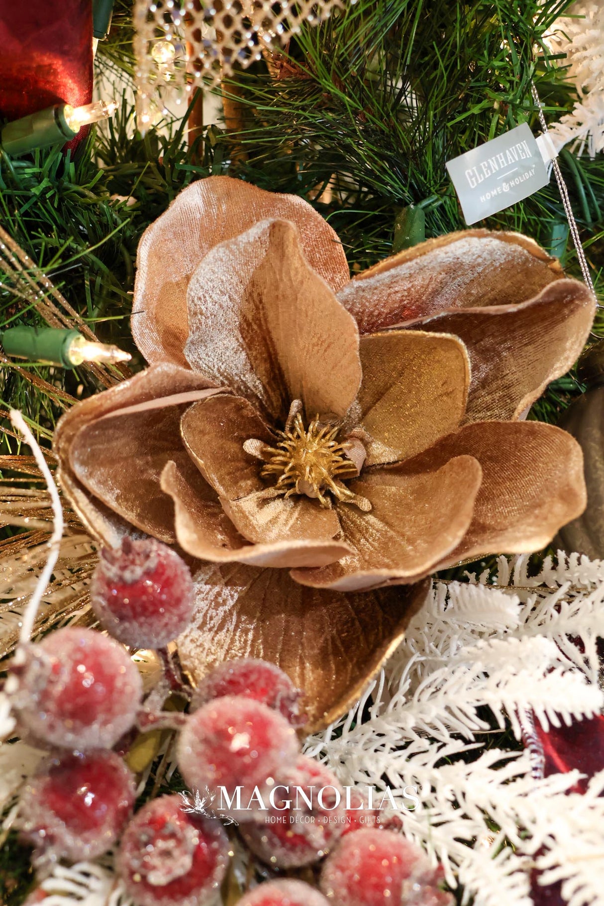 Velvet Mocha Magnolia With Gold Edge