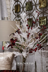 Snow Day Flocked Cedar Spray