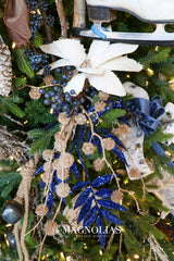 Midnight Blue Glitter Leaf Spray