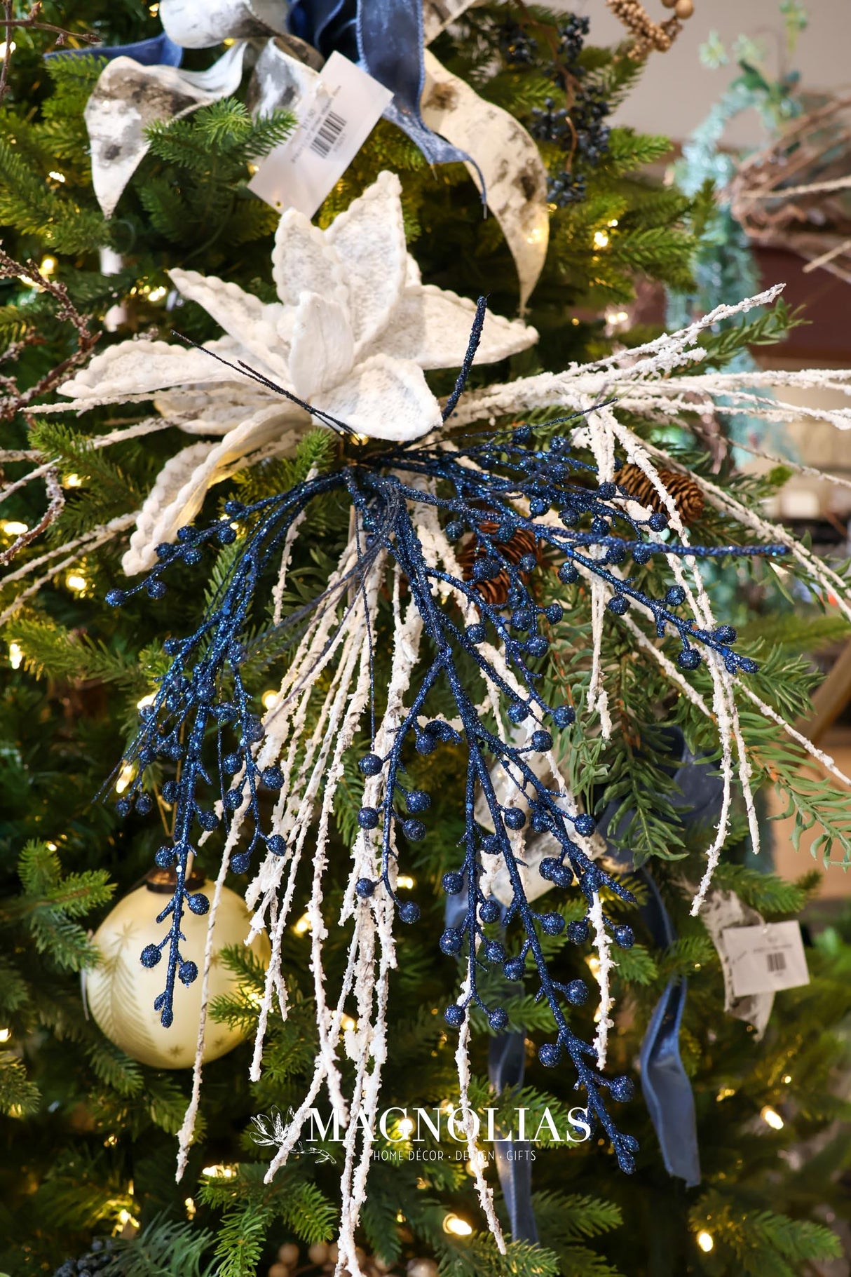 Snowy Charm Birch Spray