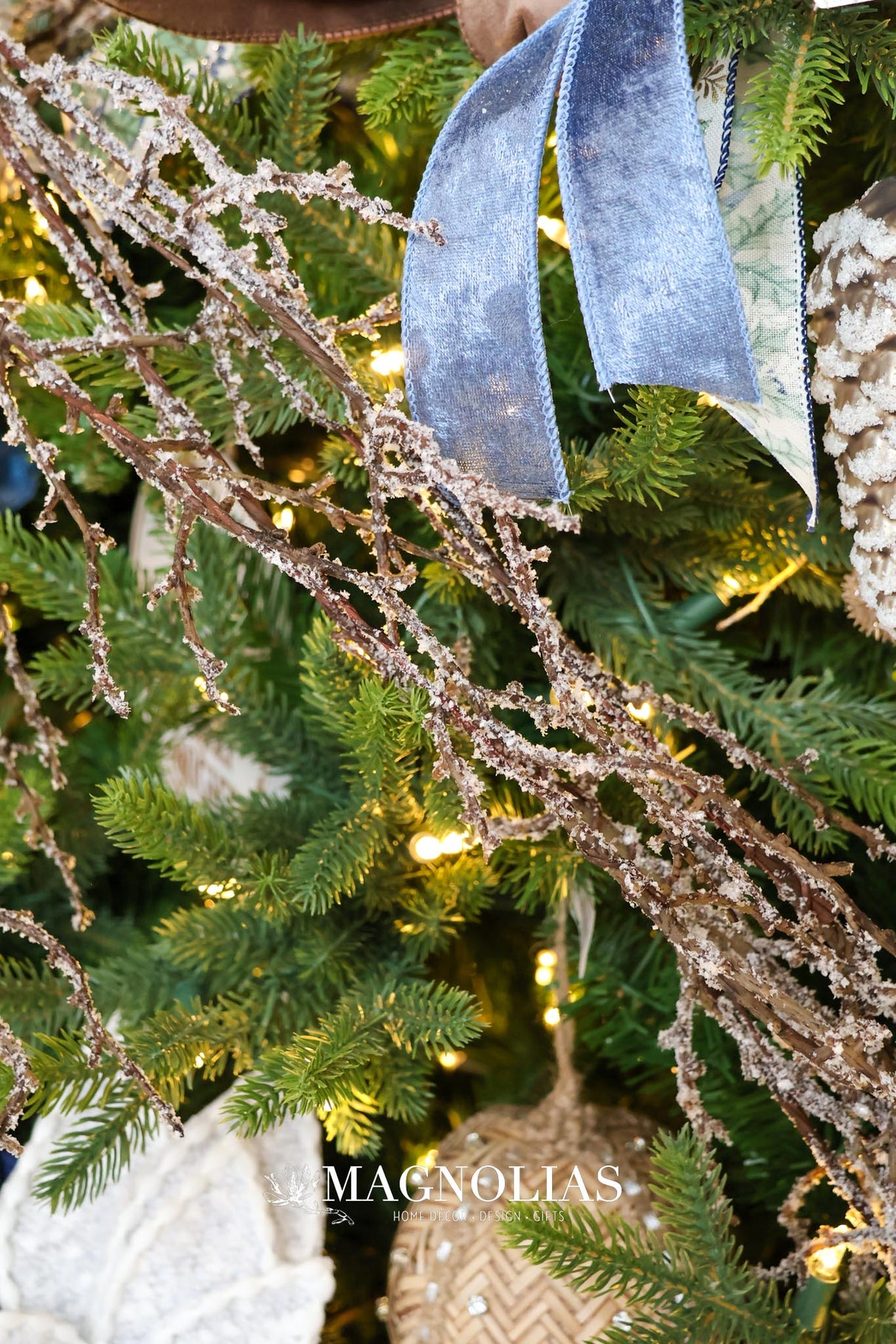 57" Flocked Twig Garland