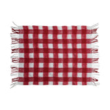 Red & White Plaid Fuzzy Throw Blanket