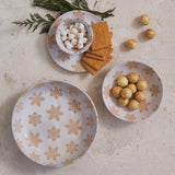 8" Stoneware Snowflakes Bowl