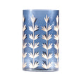 Hand-Painted Cut Glass Candle Holder/Vase with Botanical Design