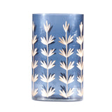 Hand-Painted Cut Glass Candle Holder/Vase with Botanical Design