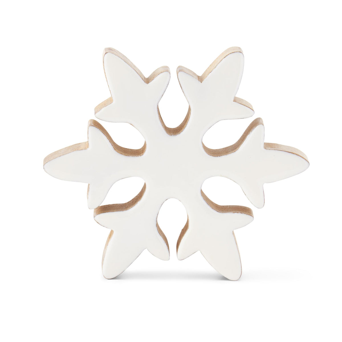 Enameled Wood Snowflakes - 3 Sizes