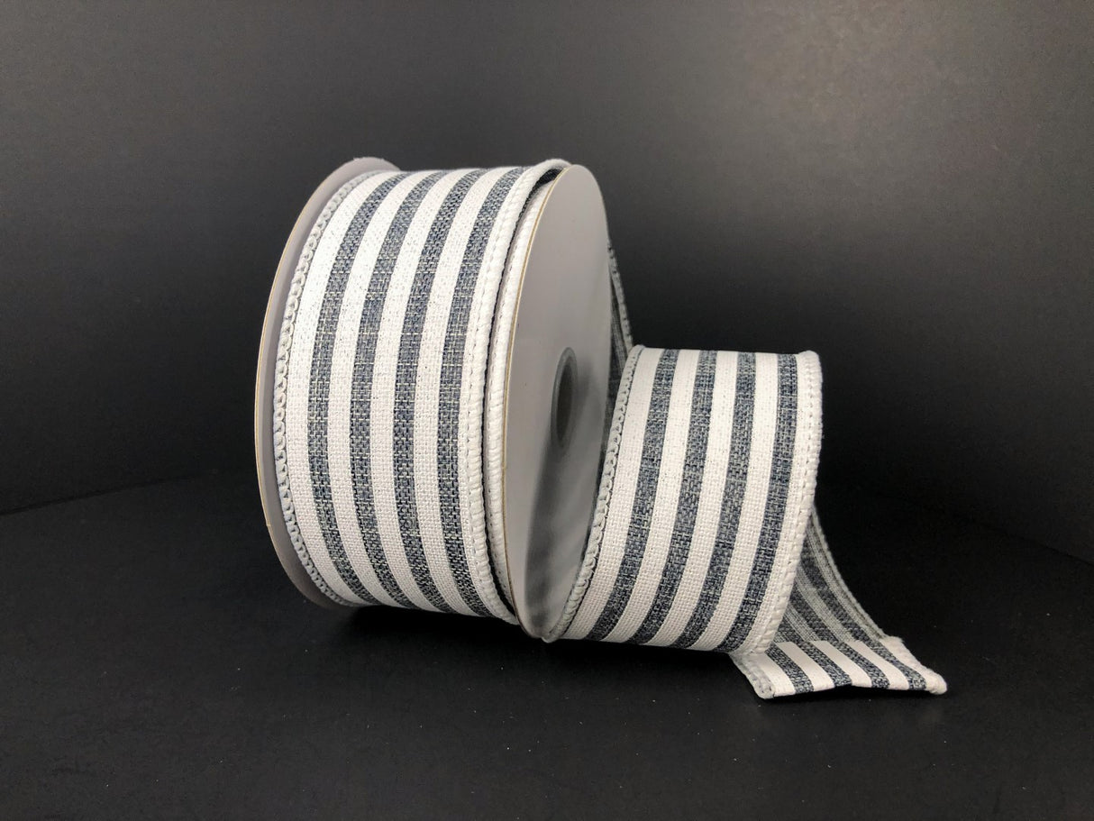 1.5" Grey Linen Cabana Ribbon Bolt