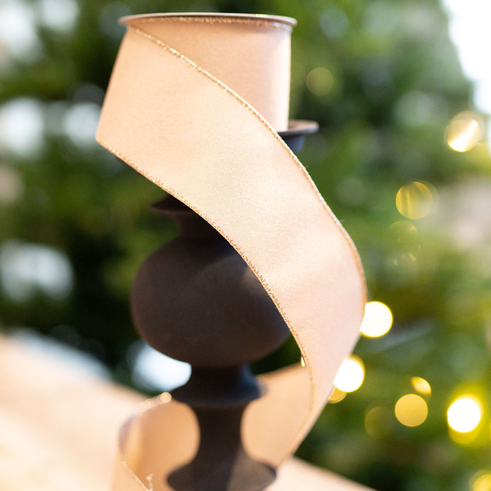 2.5" Natural Linen Ribbon Bolt