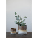 Stoneware Planters with Glaze - 2 Sizes