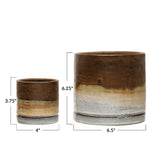 Stoneware Planters with Glaze - 2 Sizes