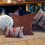 Rust Cotton Velvet Square Pillow