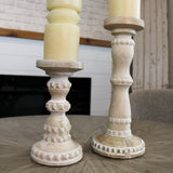 Shirley Wood Bead Candleholder- 2 Sizes