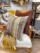 Rust Cotton Velvet Square Pillow