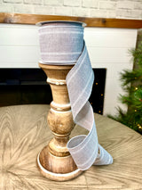 2.5" Grey Linen Band Stripe Ribbon Bolt