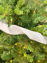 2.5" Grey Linen Band Stripe Ribbon Bolt